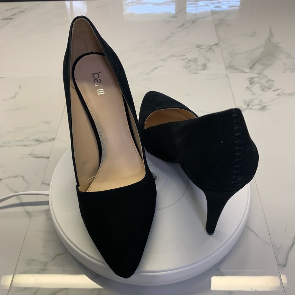 GIFTED-Size 9 Bar III Black Suede Heels